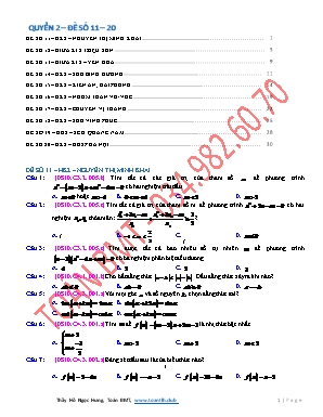 Bộ đề thi học kỳ II môn Toán Lớp 10 - Hồ Ngọc Hưng